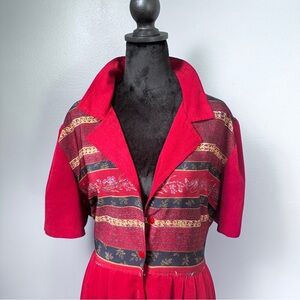 Vintage Melissa Harper sixe 4/6 Cranberry Teachers Dress Buttons to Ankle